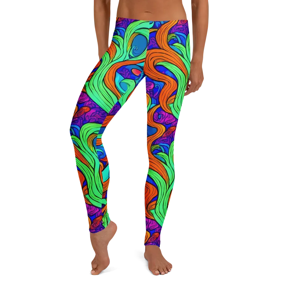 Limefire Waves on Leggings — Front