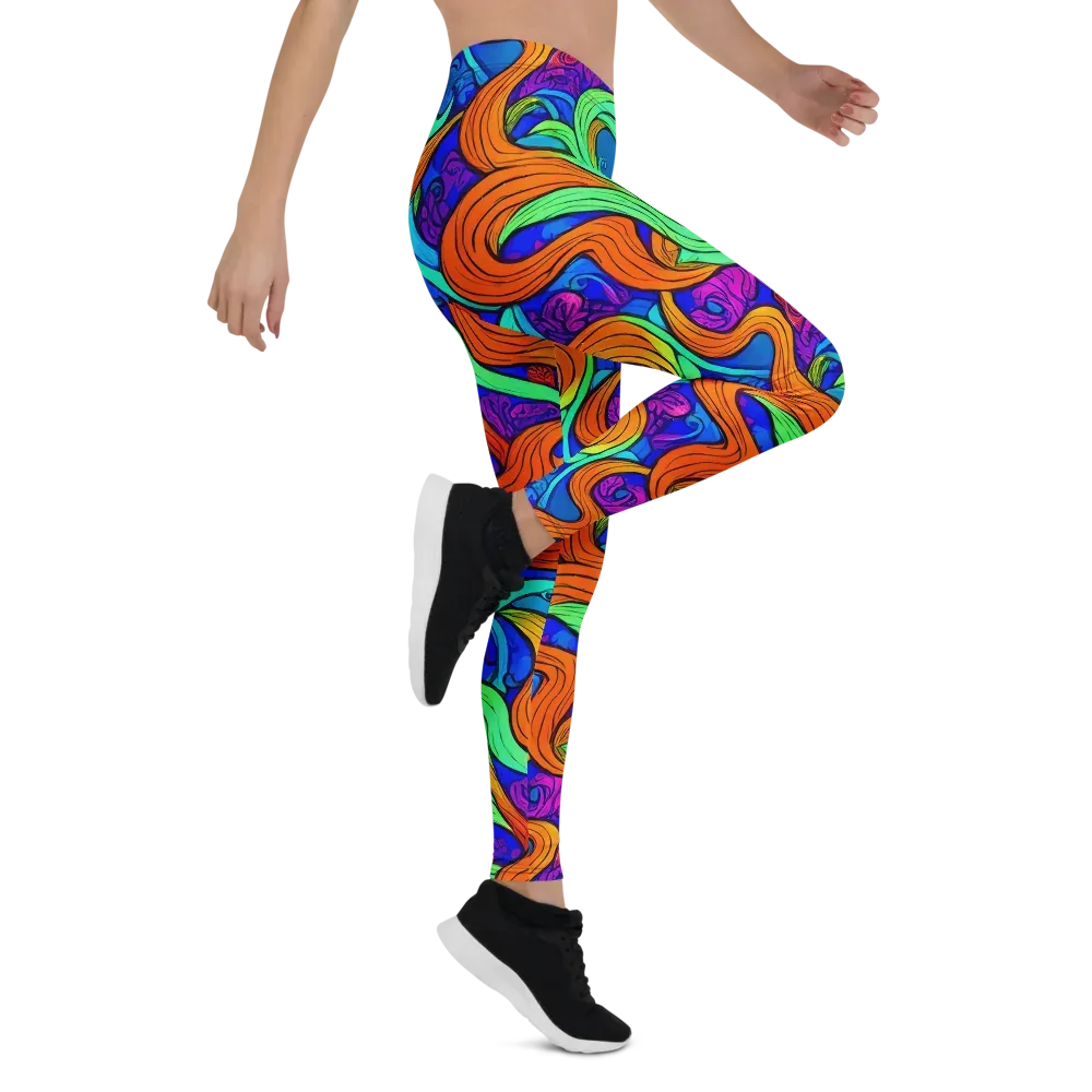 Limefire Waves on Leggings — Right