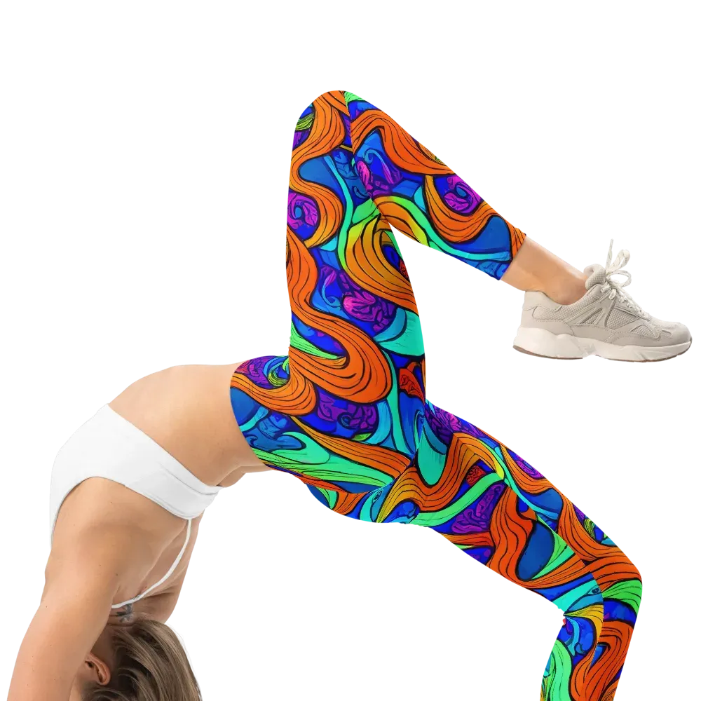 Limefire Waves on Leggings — Right