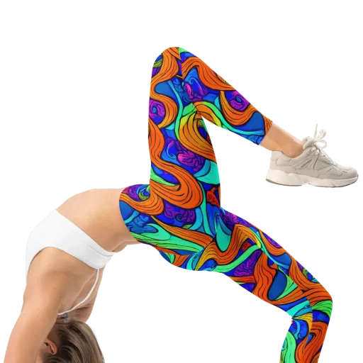 Limefire Waves on a Leggings
