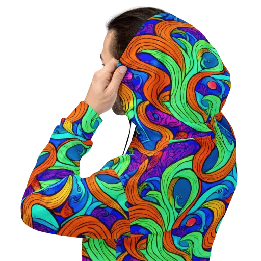 Limefire Waves on a Hoodie