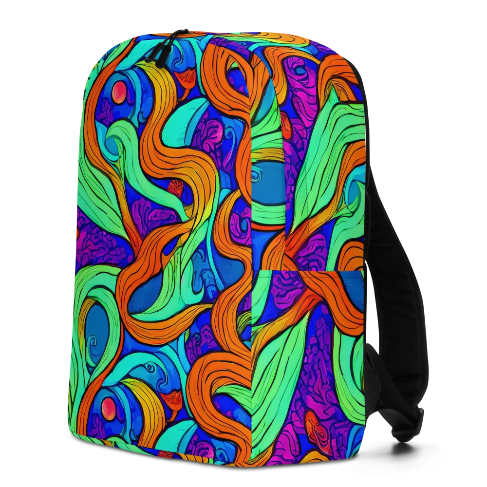 Limefire Waves on Minimalist Backpack — Left