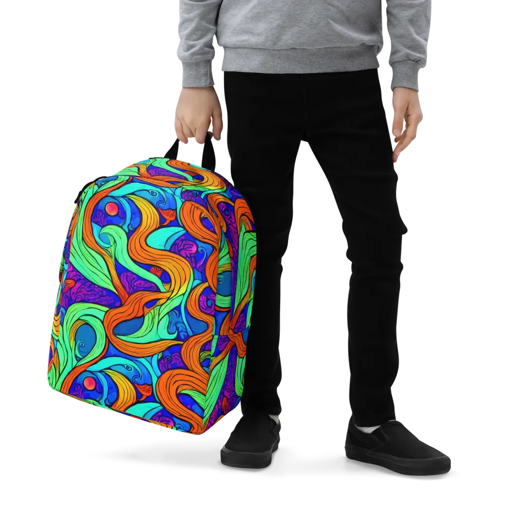 Limefire Waves on Minimalist Backpack — Zoomed-in