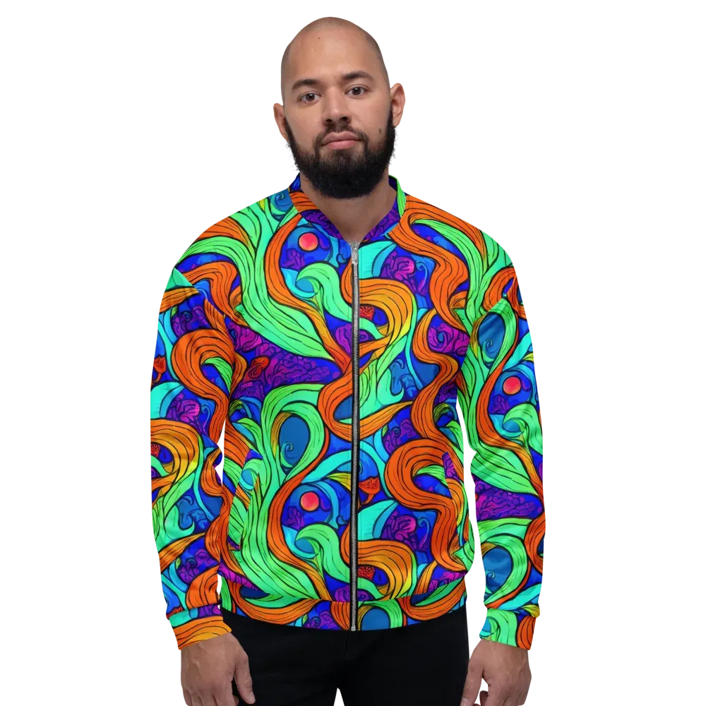 Limefire Waves on Bomber Jacket — Front