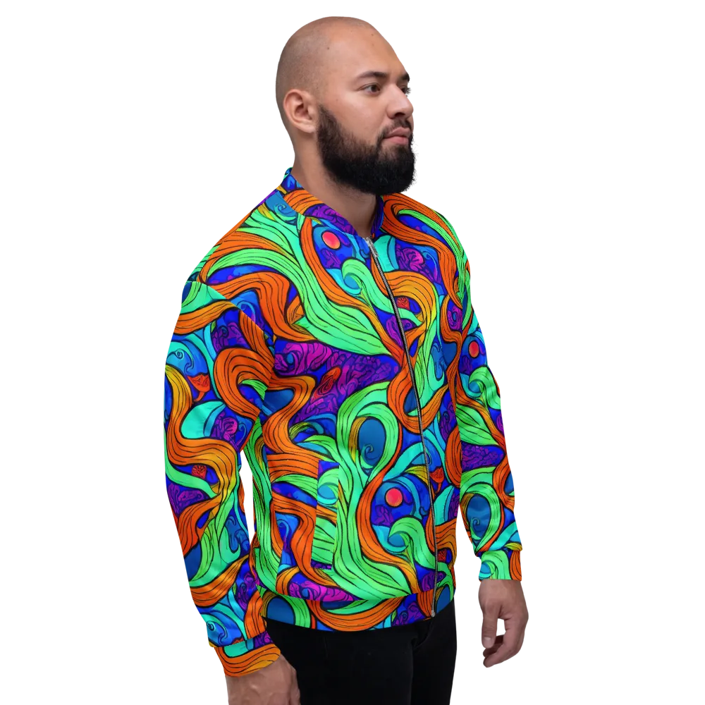 Limefire Waves on Bomber Jacket — Right