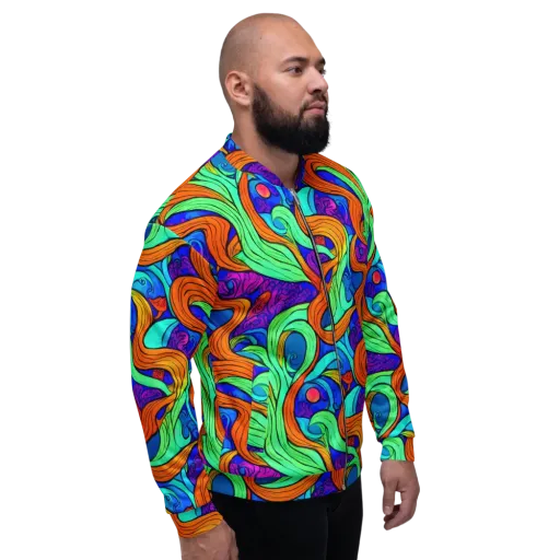 Limefire Waves on a Bomber Jacket
