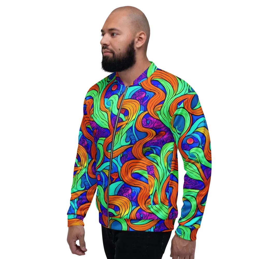 Limefire Waves on Bomber Jacket — Left