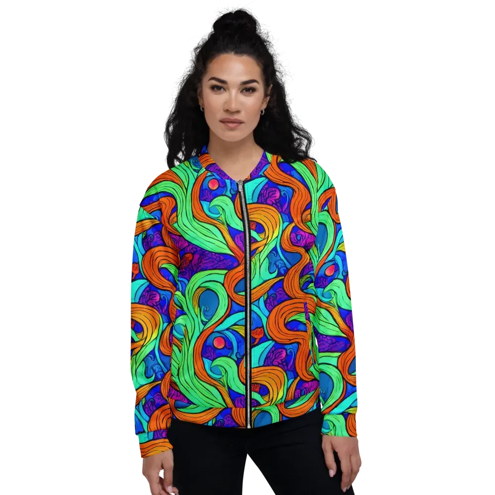 Limefire Waves on Bomber Jacket — Front