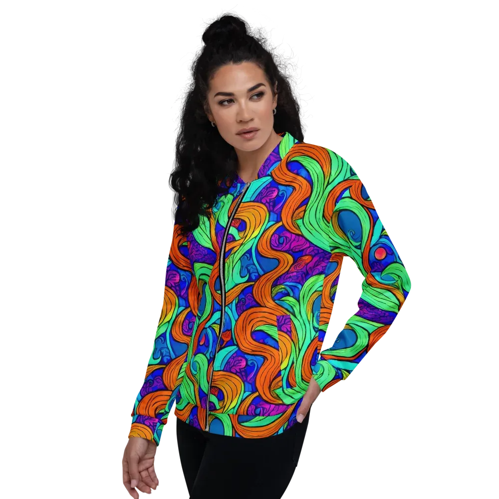 Limefire Waves on Bomber Jacket — Left