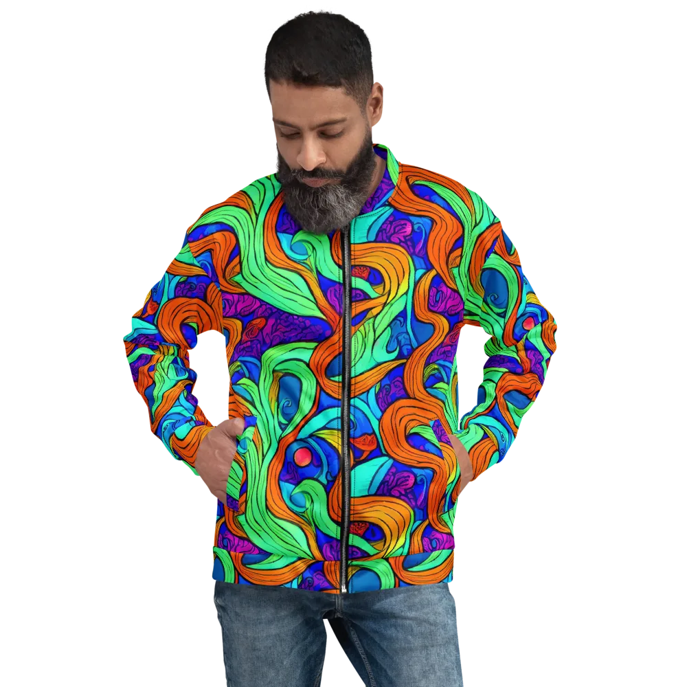 Limefire Waves on Bomber Jacket — Front