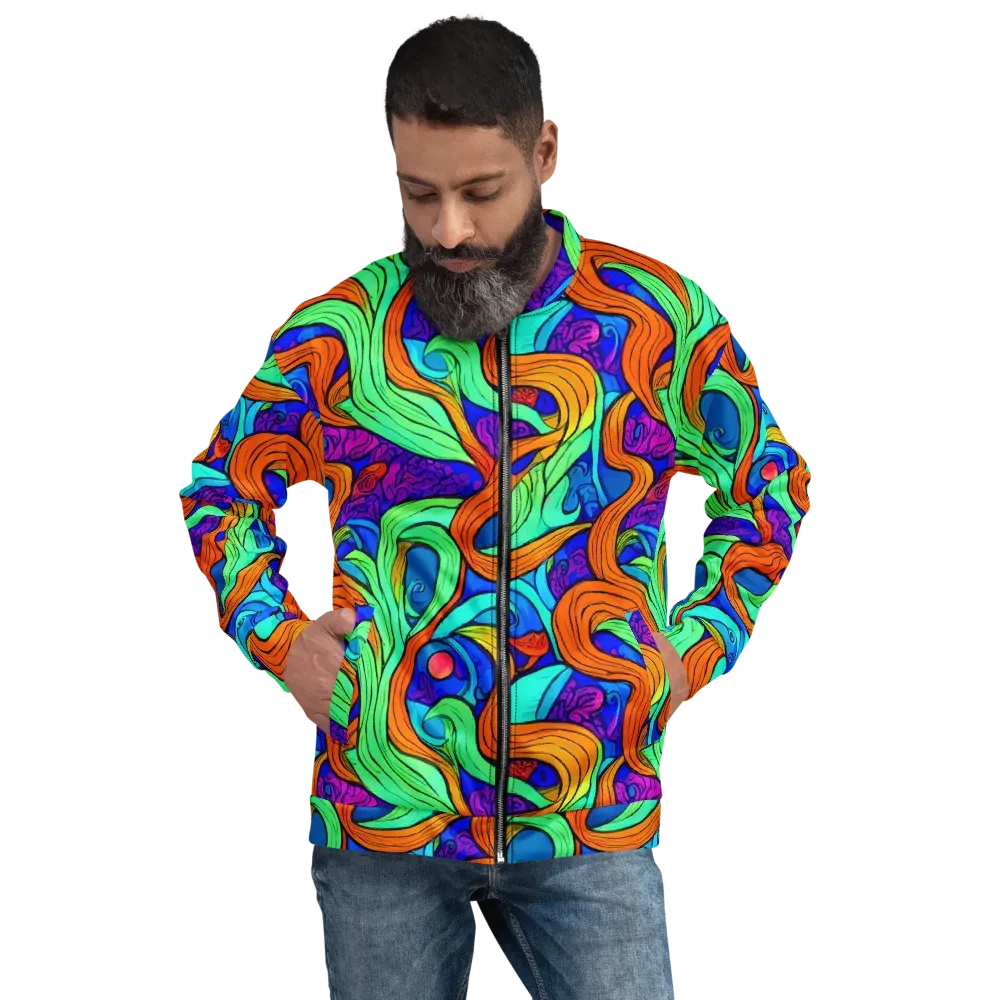 Limefire Waves on Bomber Jacket — Front
