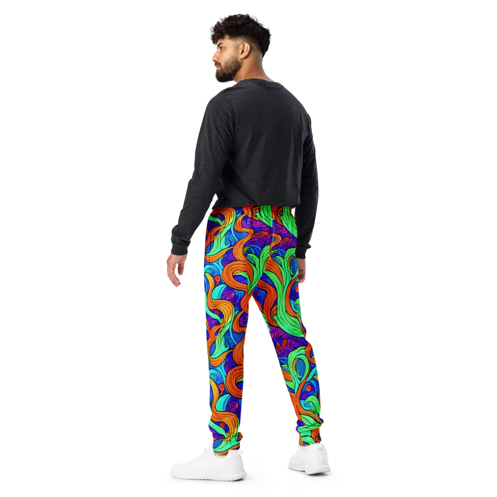 Limefire Waves on Men's Joggers — Back