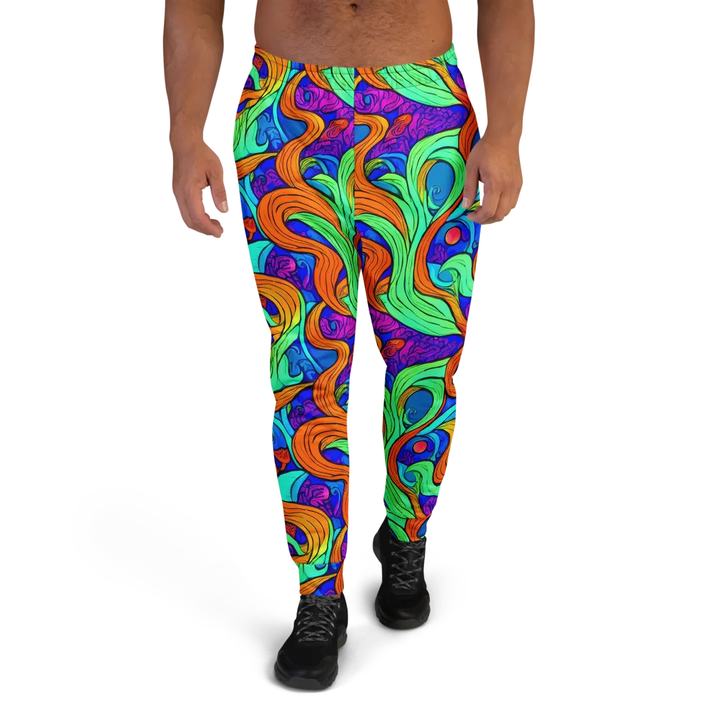 Limefire Waves on Men's Joggers — Front