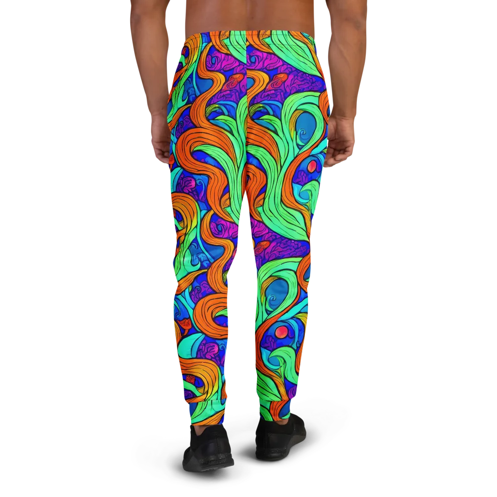 Limefire Waves on Men's Joggers — Back