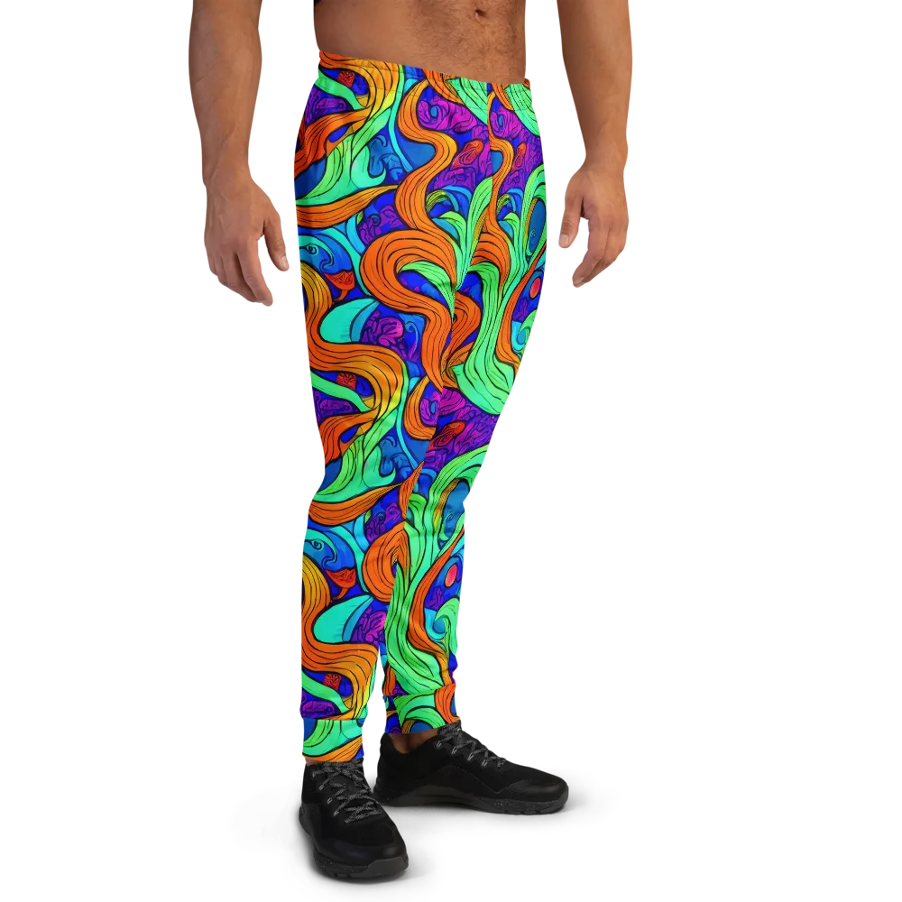 Limefire Waves on Men's Joggers — Right