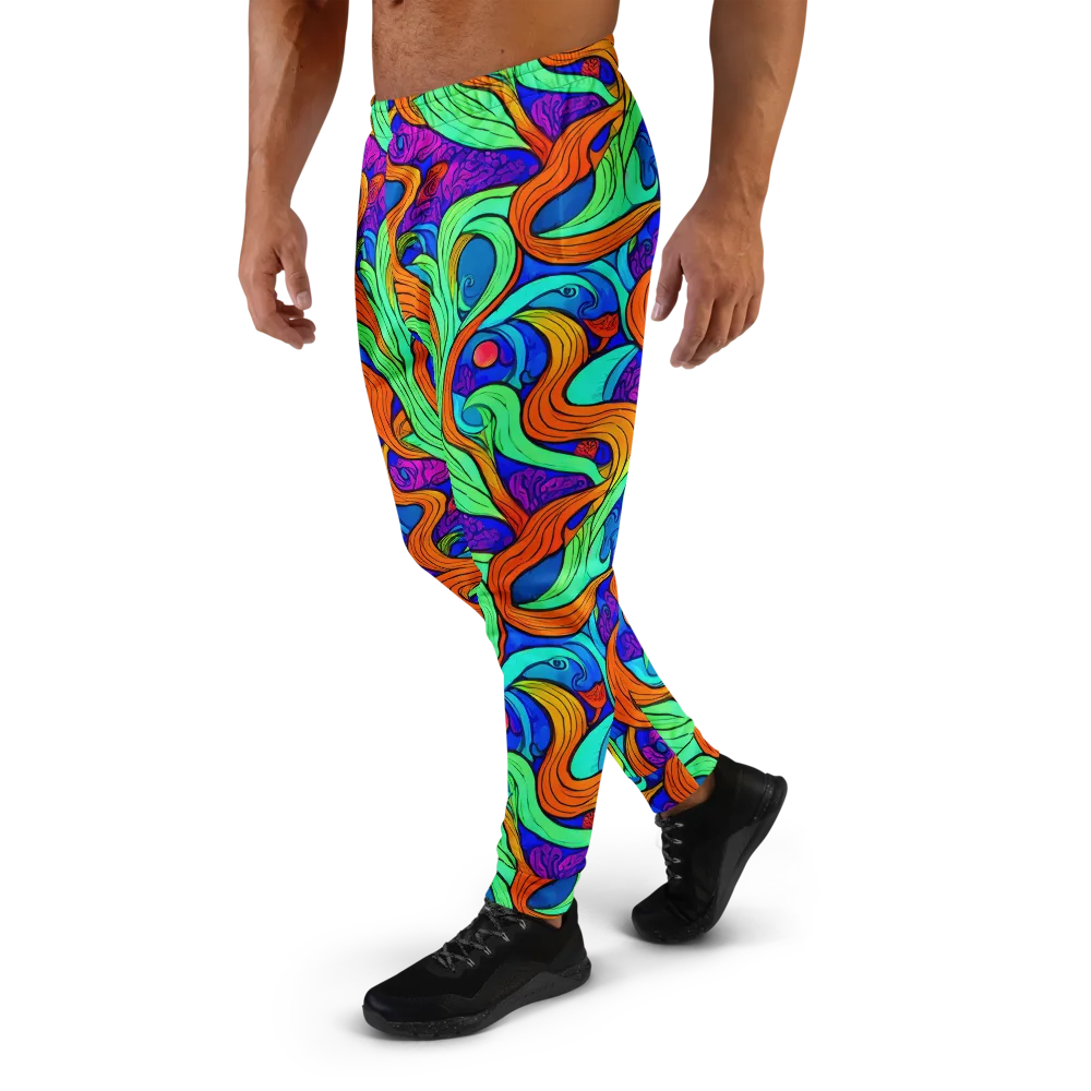Limefire Waves on Men's Joggers — Left