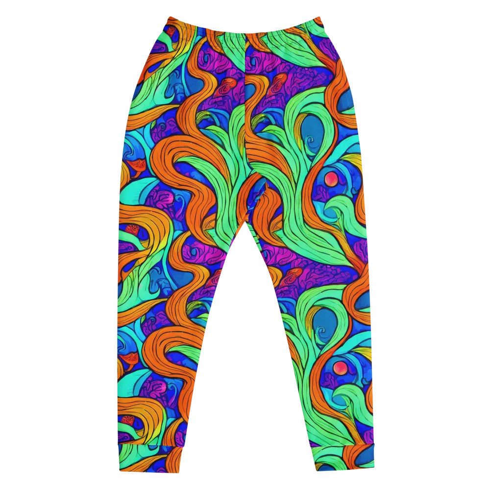 Limefire Waves on Men's Joggers — Front