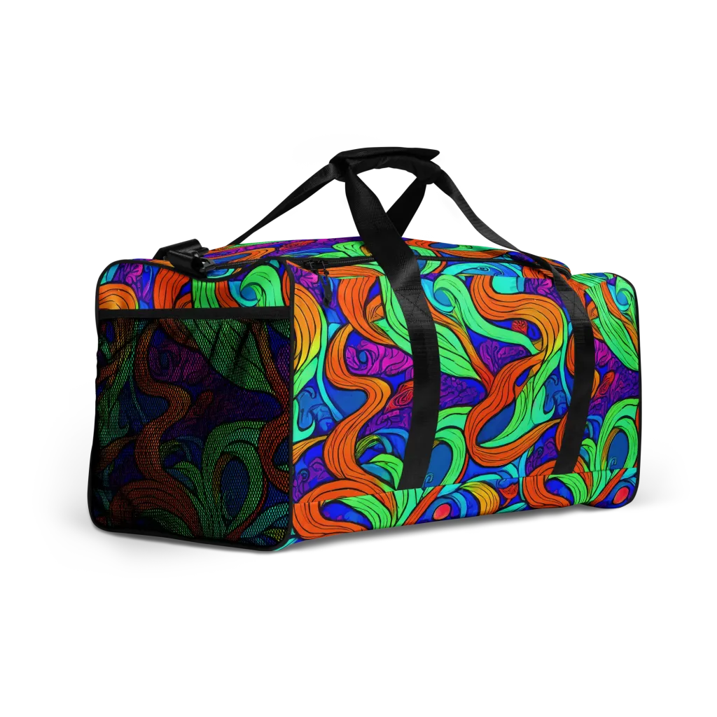Limefire Waves on Duffle Bag — Right Front