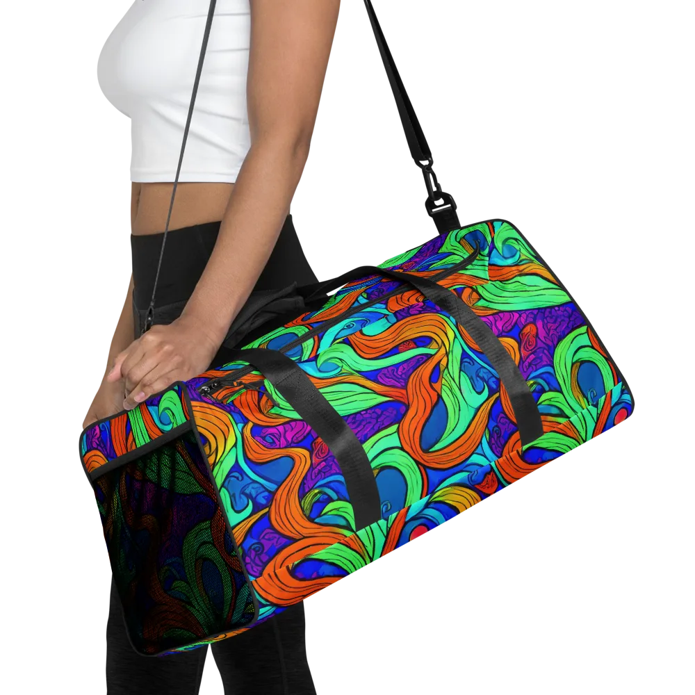 Limefire Waves on Duffle Bag — Front