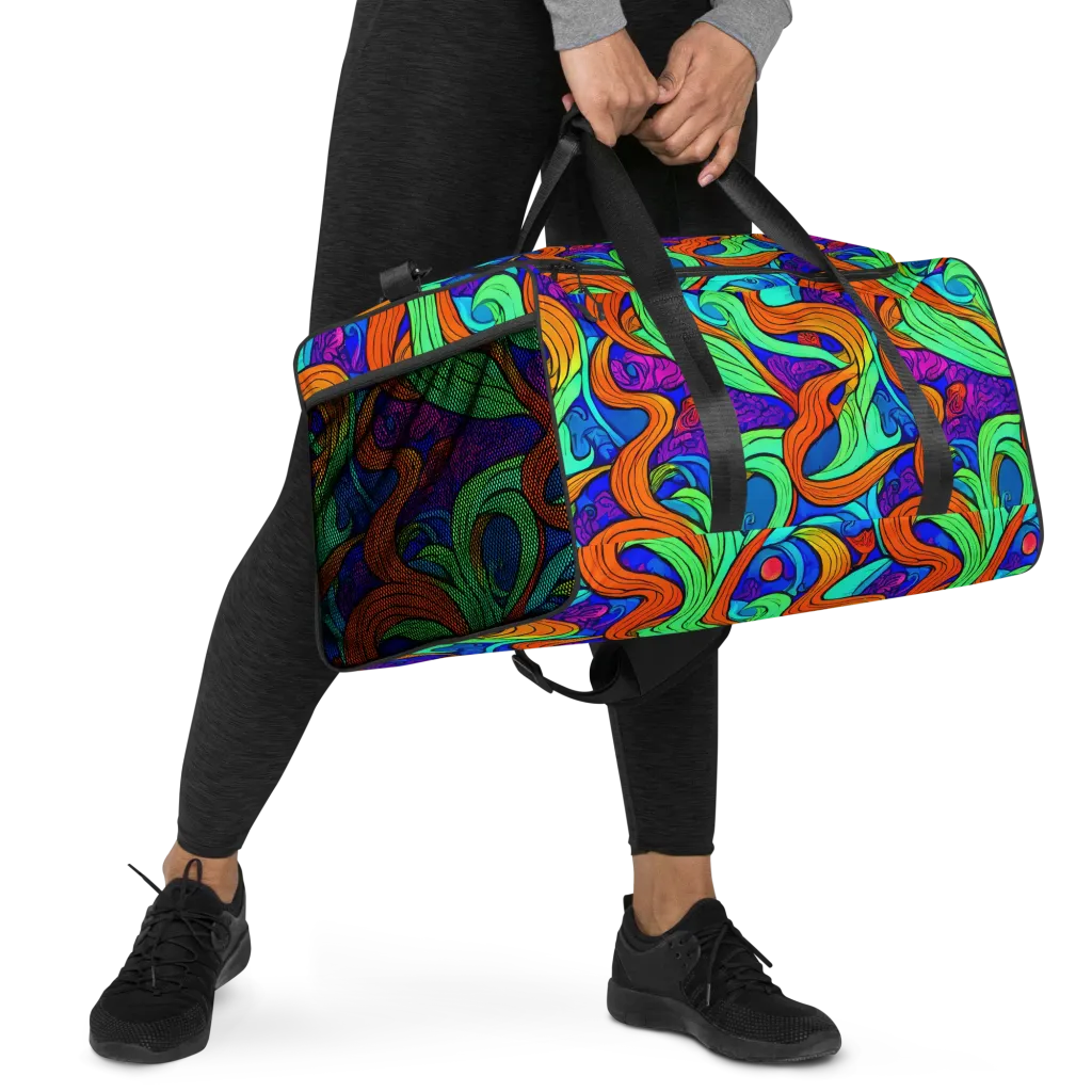 Limefire Waves on Duffle Bag — Right Front