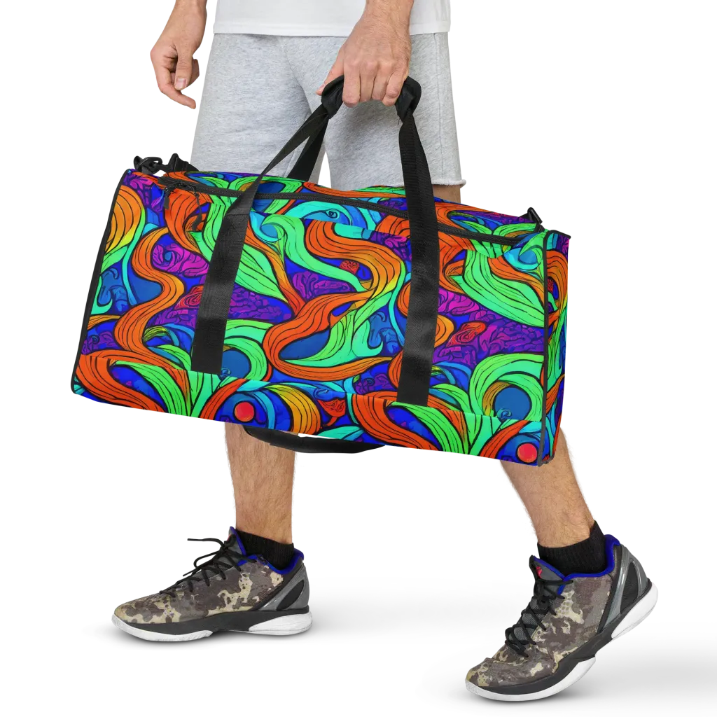 Limefire Waves on Duffle Bag — Front