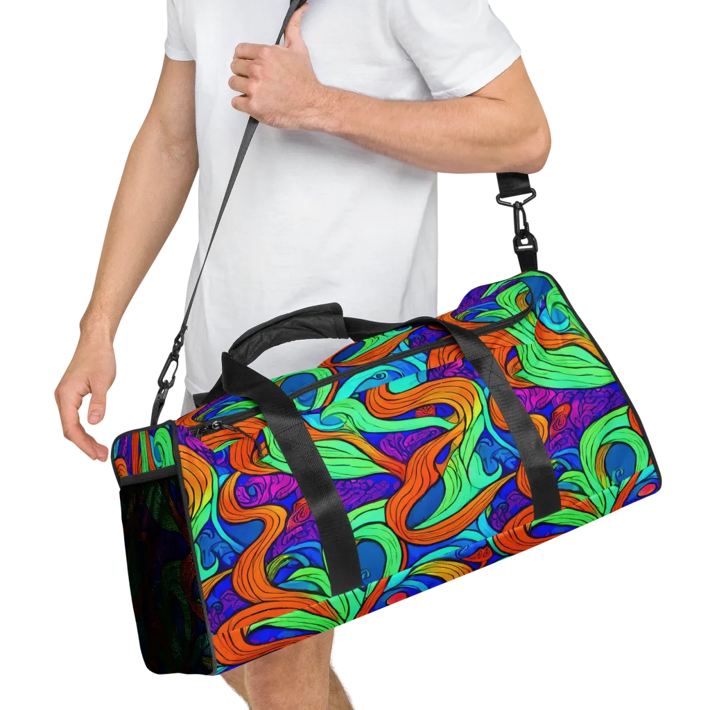 Limefire Waves on Duffle Bag — Right Front
