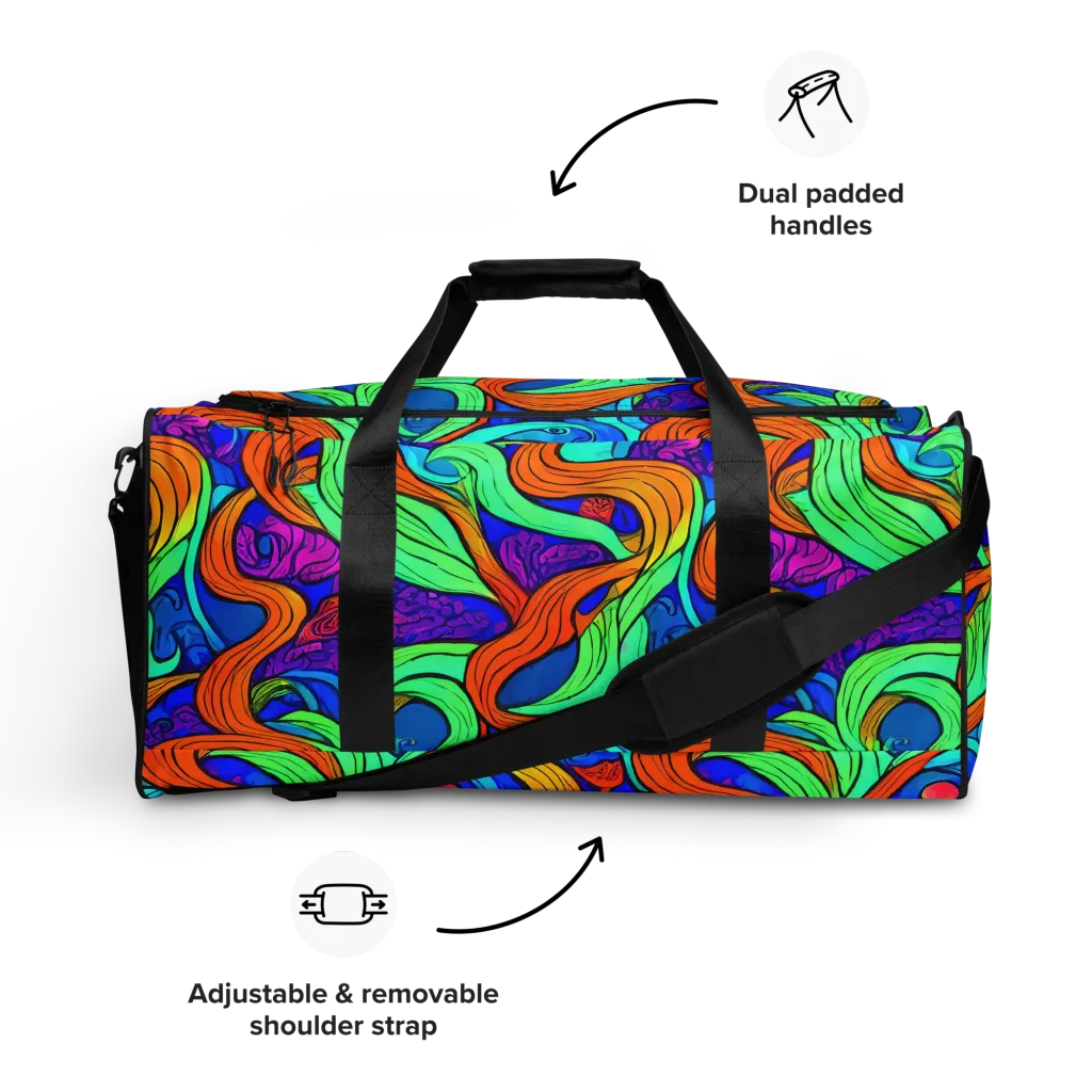 Limefire Waves on Duffle Bag — Front