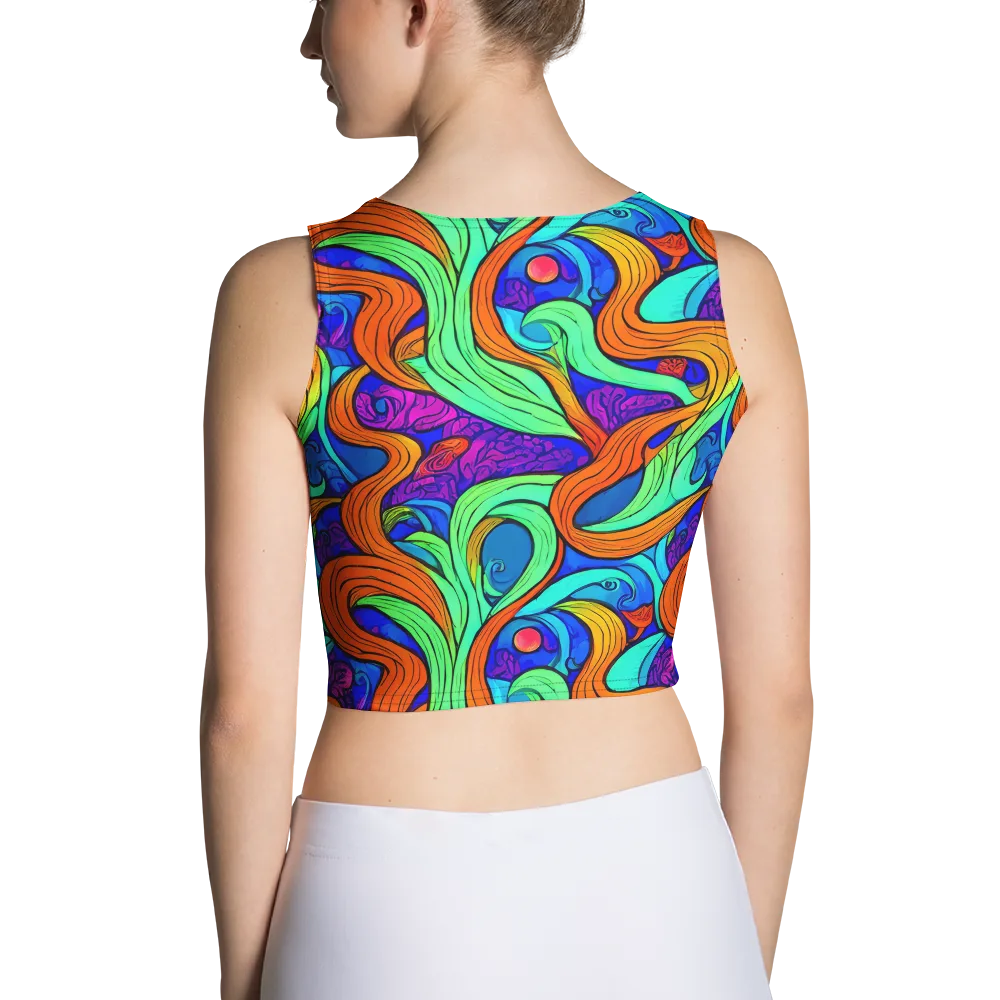 Limefire Waves on Crop Top — Back