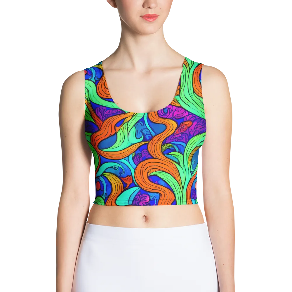 Limefire Waves on Crop Top — Front