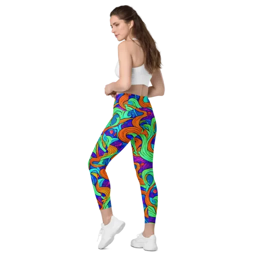 Limefire Waves on a Leggings with Pockets