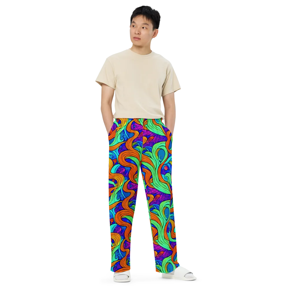 Limefire Waves on Wide-Leg Pants — Front