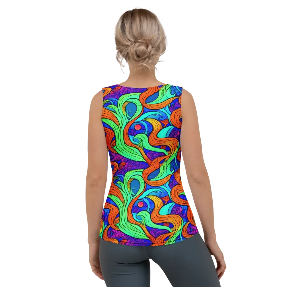 Limefire Waves on Women's Tank Top — Back