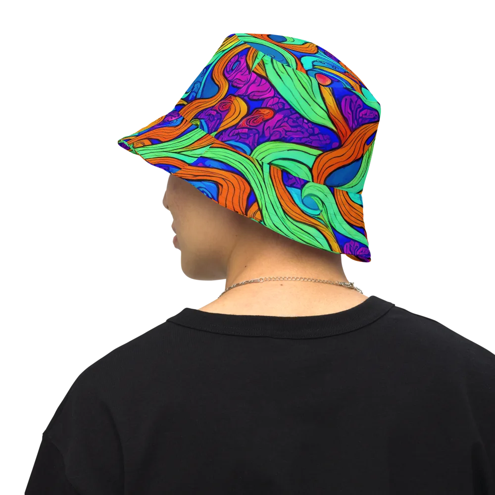 Limefire Waves on Reversible Bucket Hat — Back Inside