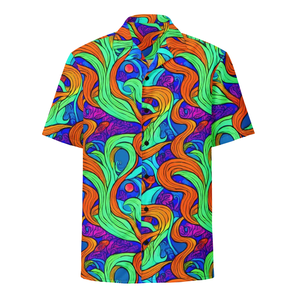 Limefire Waves on Button Shirt — Front