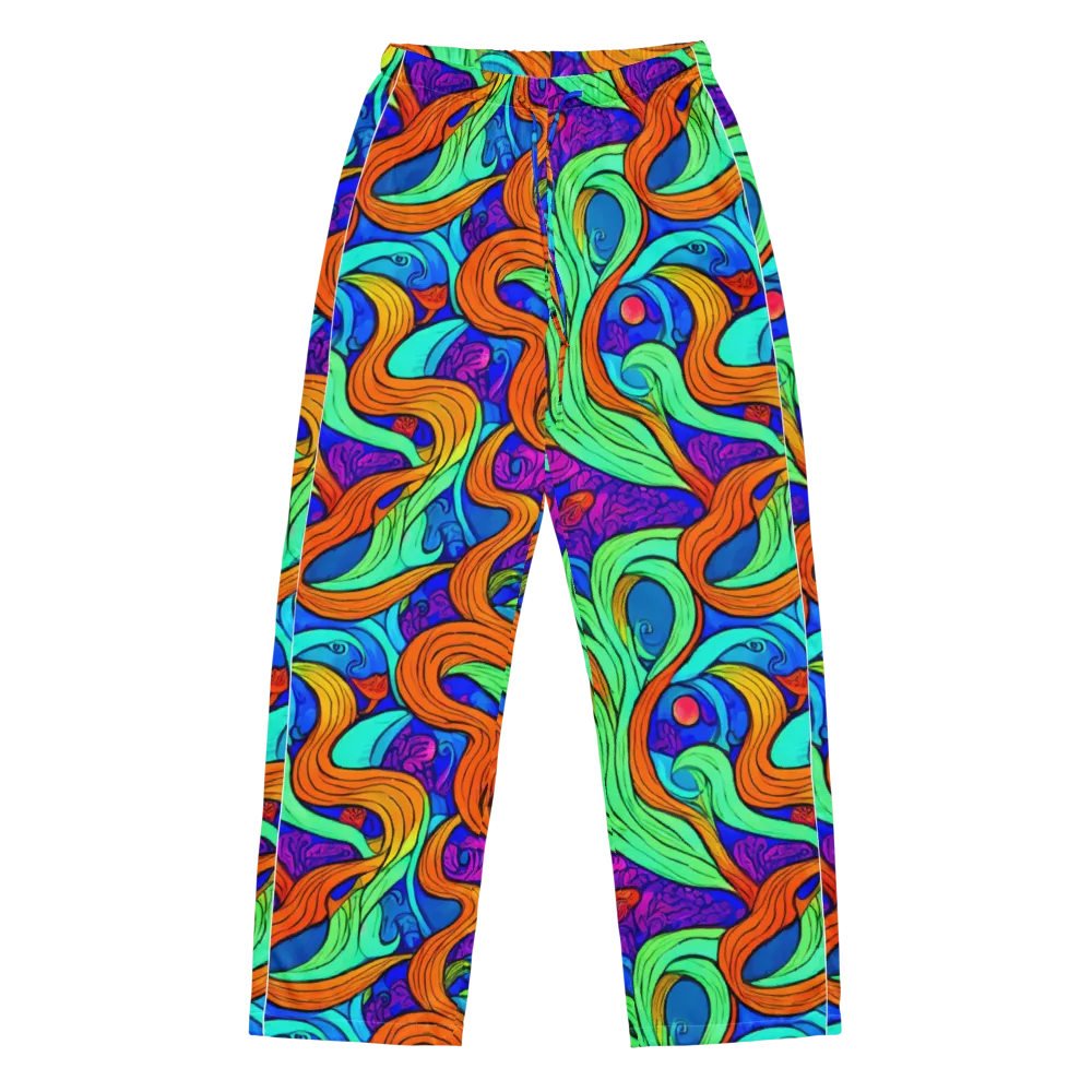 Limefire Waves on Women's Pajama Pants — Front