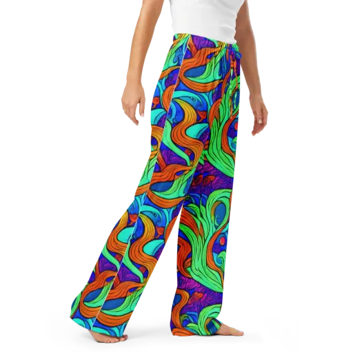 Limefire Waves on a Women's Pajama Pants