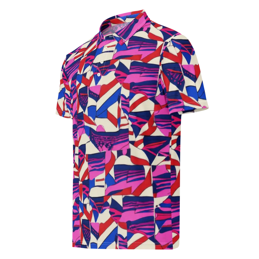 Neon Cabana on Men's Slim Fit Polo Shirt — Left Front