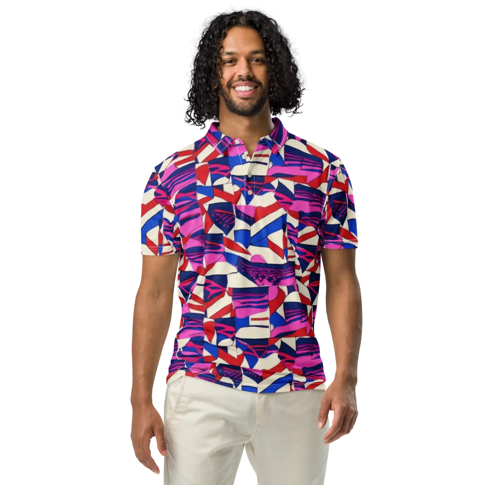 Neon Cabana on Men's Slim Fit Polo Shirt — Front
