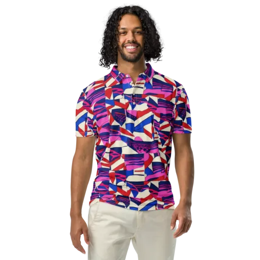 Neon Cabana on Men's Slim Fit Polo Shirt