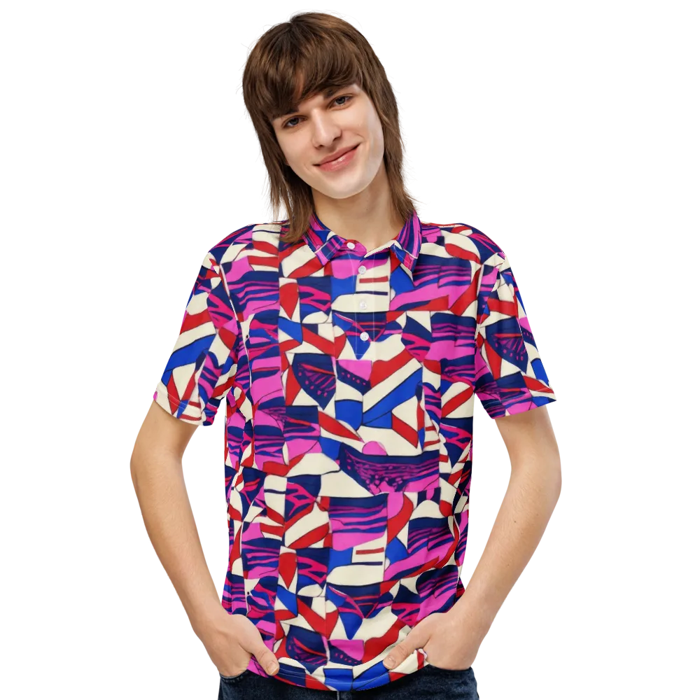Neon Cabana on Men's Slim Fit Polo Shirt — Front