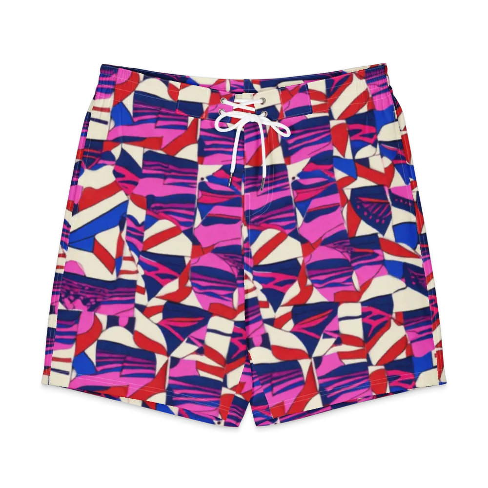 Neon Cabana on Men's Board Shorts — Front