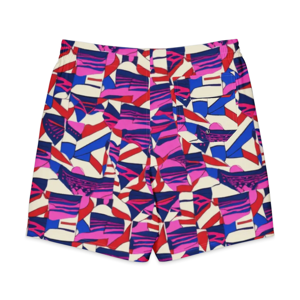 Neon Cabana on Men's Board Shorts — Back