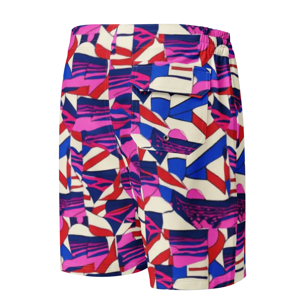 Neon Cabana on Men's Board Shorts — Back