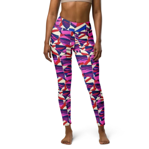 Neon Cabana on a Yoga Leggings