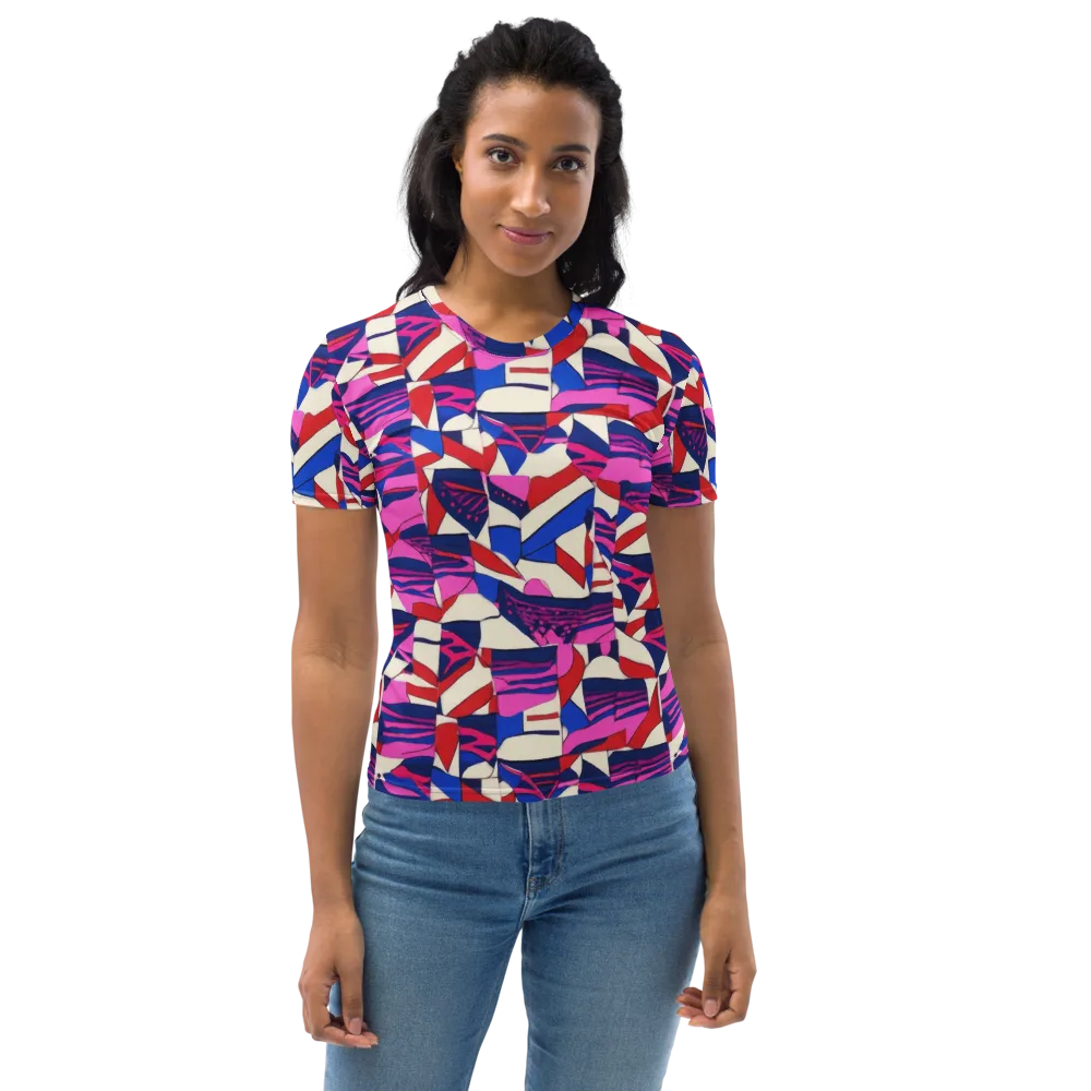 Neon Cabana on Women's Crew Neck T-Shirt — Front