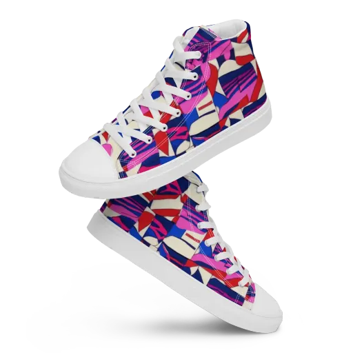 Neon Cabana on a Women's High Top Canvas Shoes