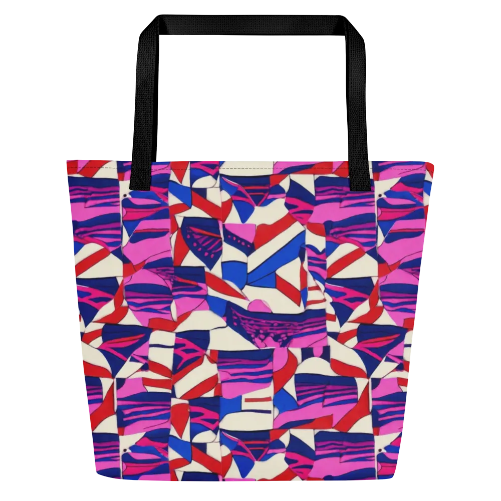 Neon Cabana on Large Tote Bag W/ Pocket — Front
