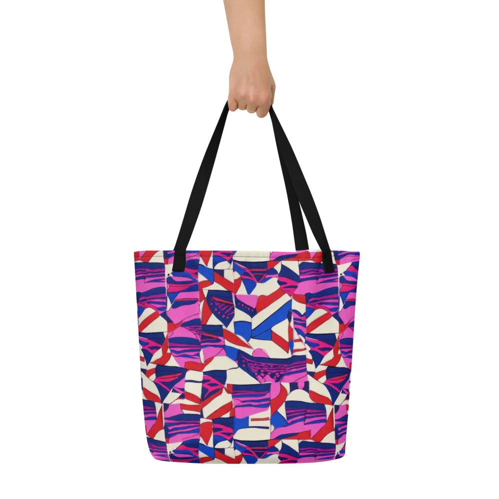 Neon Cabana on Large Tote Bag W/ Pocket — Front