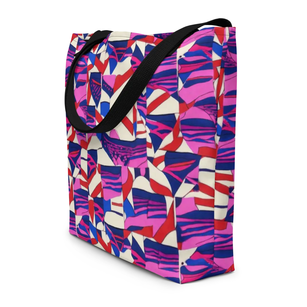 Neon Cabana on Large Tote Bag W/ Pocket — Front