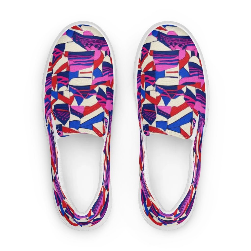 Neon Cabana on Women's Slip-On Canvas Shoes — Front